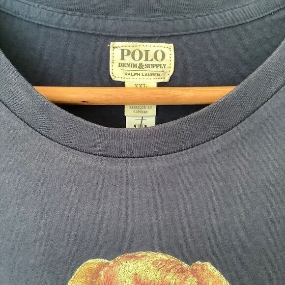 NWT Polo RALPH LAUREN BEAR DENIM BLUE T-SHIRT SHORT SLEEVES SIZE US XXL … - Picture 3 of 13